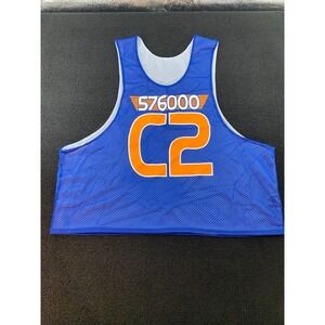 C2 Sport Reversible Lacrosse Pinnies Jersey Blue Orange White L XL